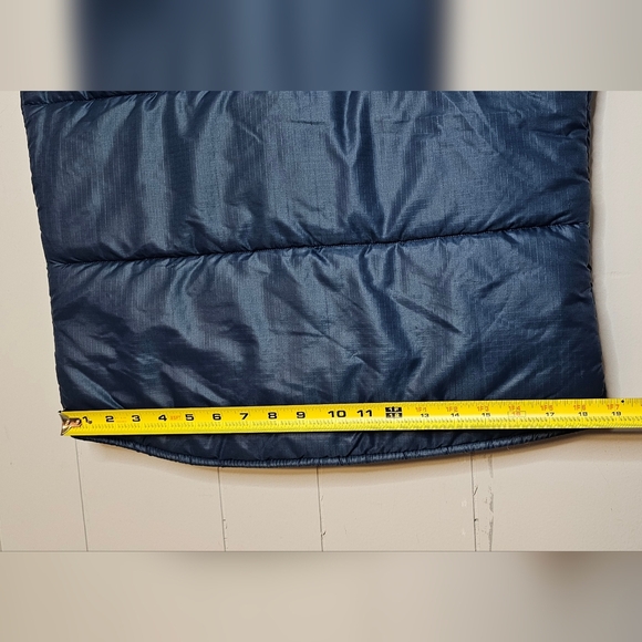 70s Vintage Troy Navy Color Block Puffer Vest, Womens Petite Large - Picture 10 of 11